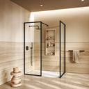 Designo Complete Walk In Shower Enclosure Matte Black - KIT B (ALL SIZES)