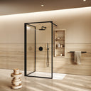 Designo Complete Walk In Shower Enclosure Matte Black - KIT C (ALL SIZES)