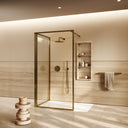 Designo Polished Brass Complete Walk In Shower Enclosure - KIT C - All Sizes