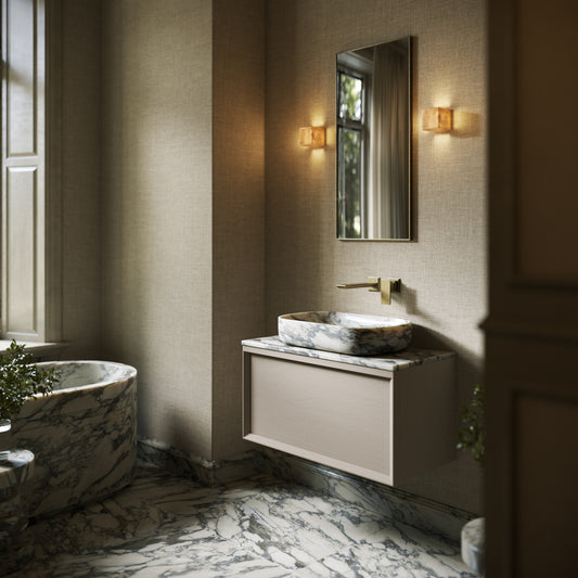 Designo Arabescato Marble Countertop Basin 550mm