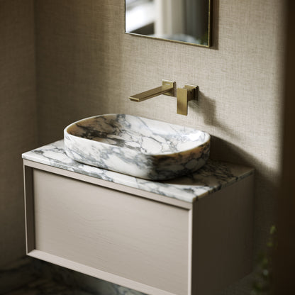 Designo Arabescato Marble Countertop Basin 550mm
