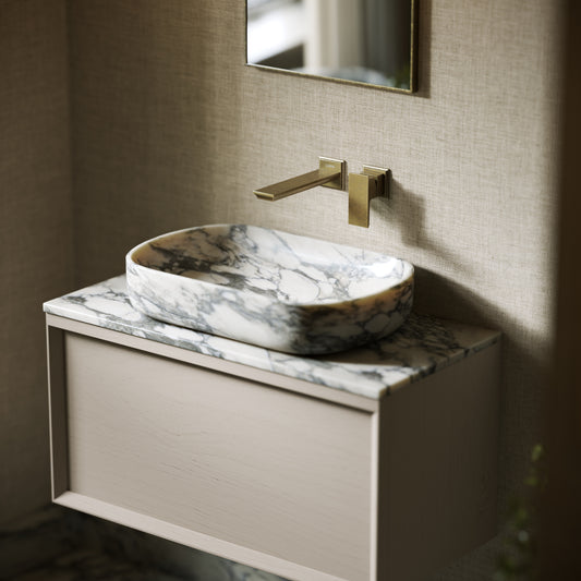 Designo Arabescato Marble Countertop Basin 550mm