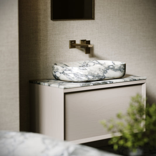 Designo Arabescato Marble Countertop Basin 550mm