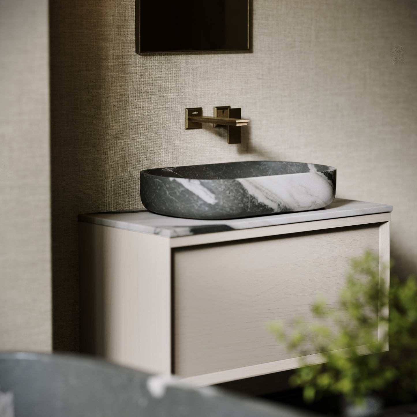Designo Panda Marble Countertop Basin 550mm