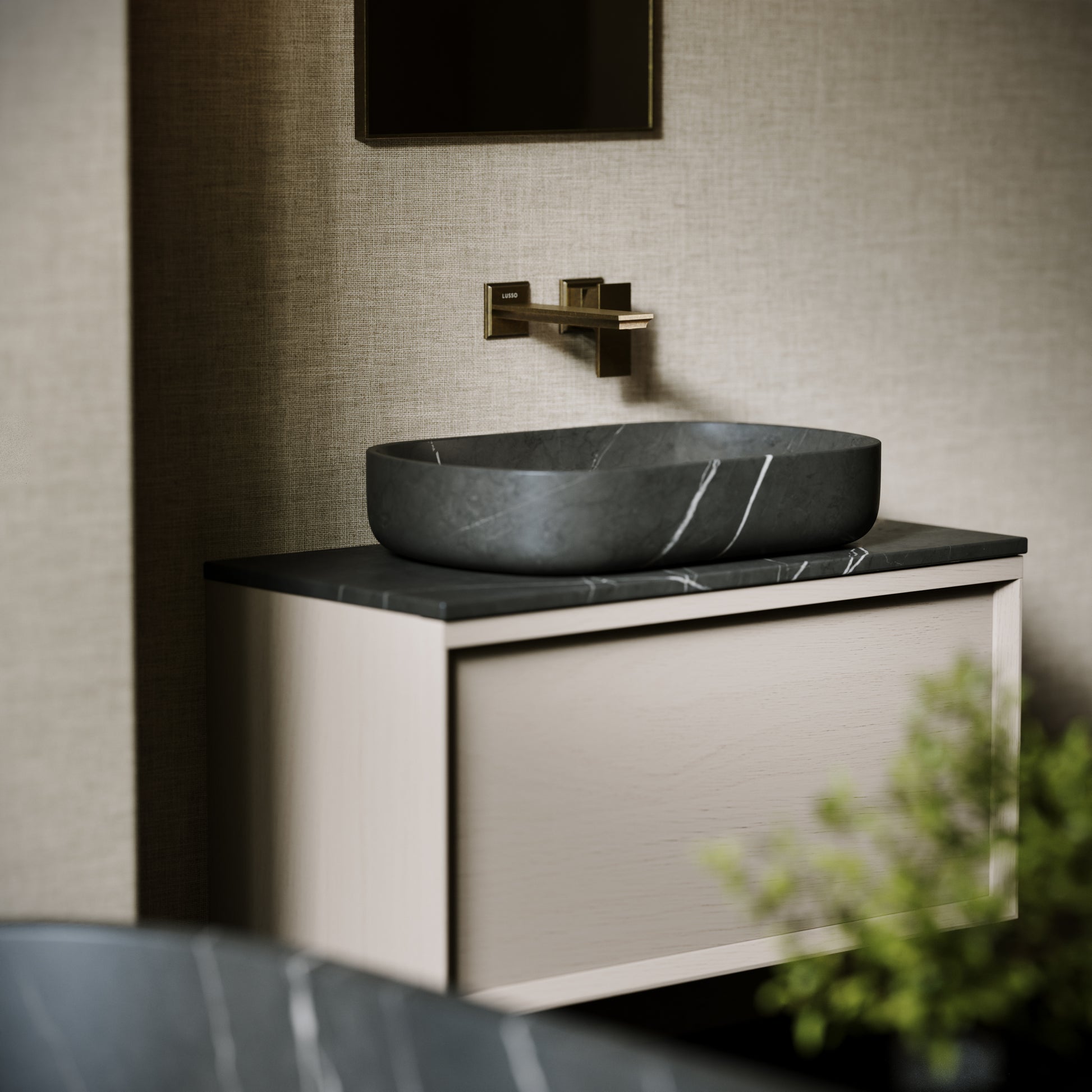 Designo Pietra Grey Marble Countertop Basin 550mm