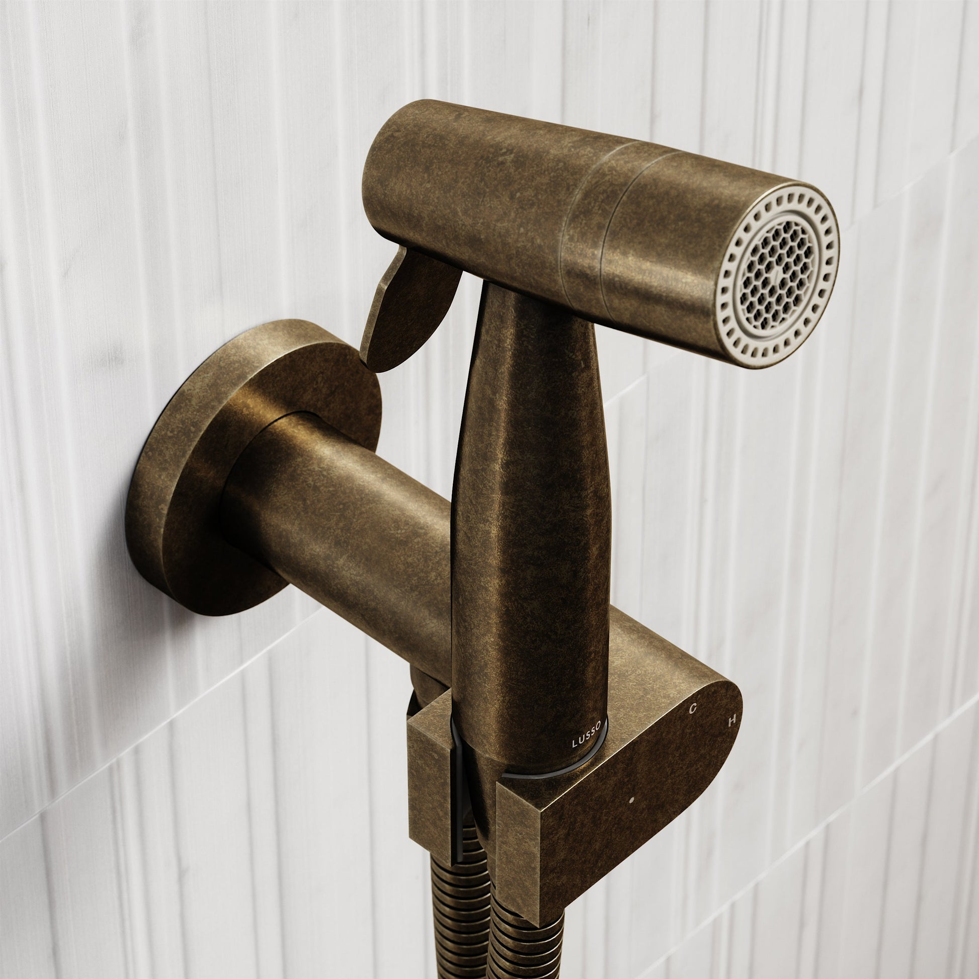 Lusso Aged Bronze Temperature Control Douche Shower Spray Kit