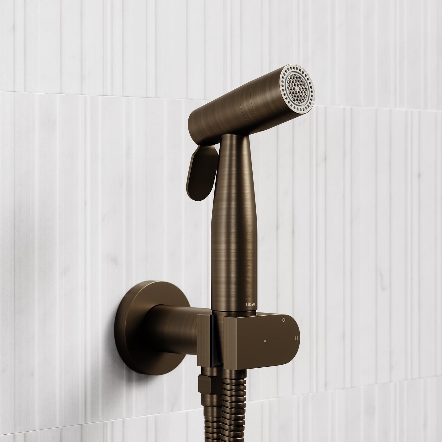 Lusso Brushed Bronze Temperature Control Douche Shower Spray Kit