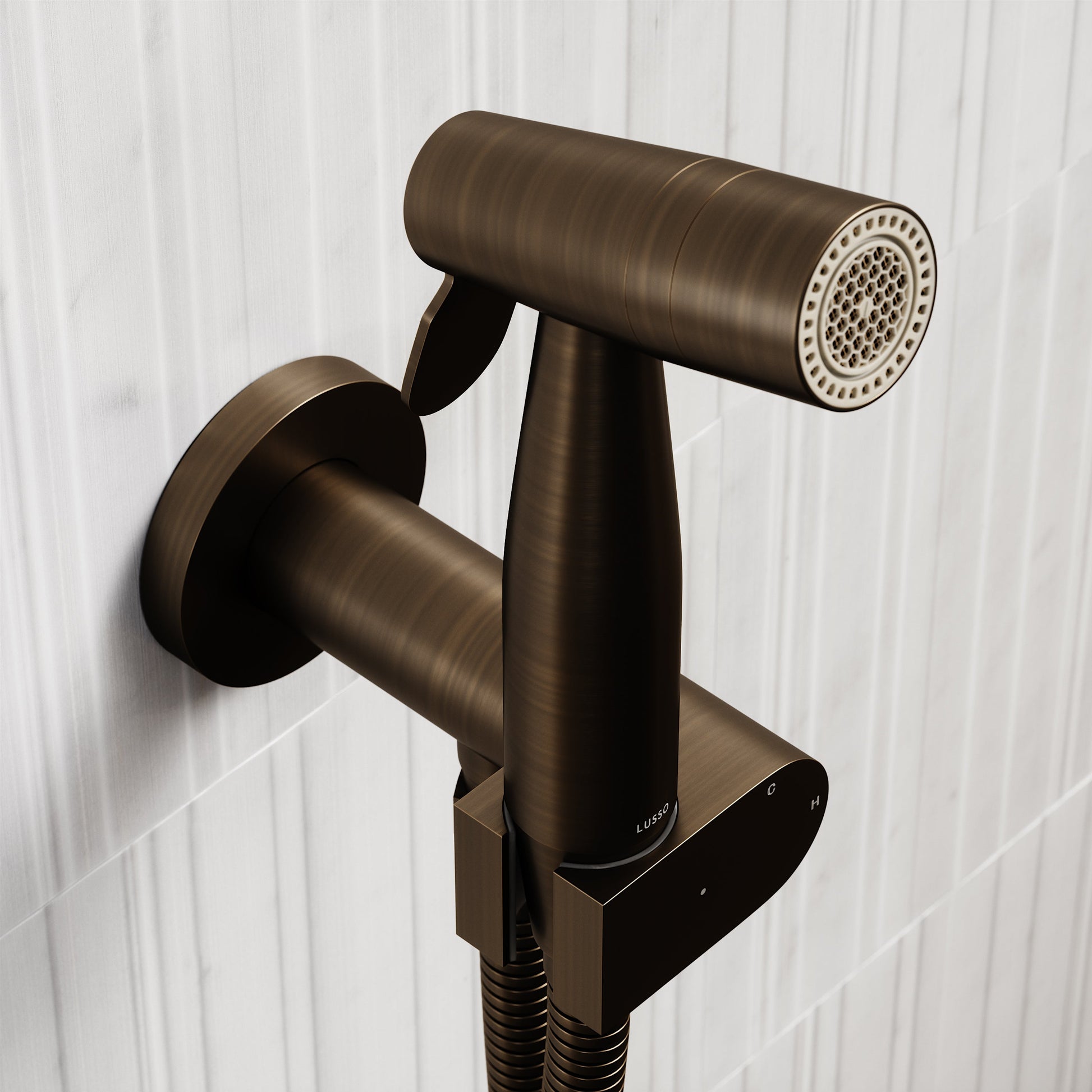 Lusso Brushed Bronze Temperature Control Douche Shower Spray Kit