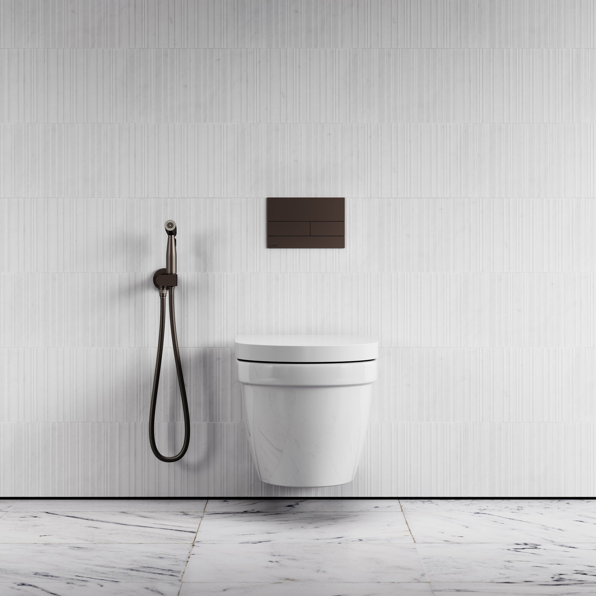 Lusso Deep Bronze Temperature Control Douche Shower Spray Kit