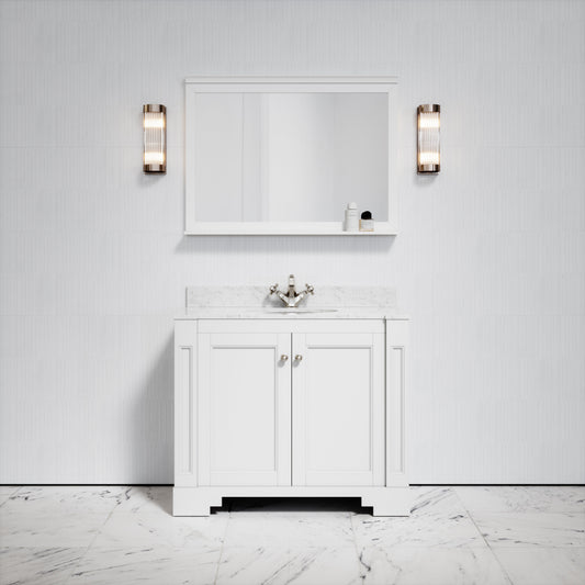 Eaton Carrara Marble Floorstanding Vanity Unit (Primed White) 1000mm