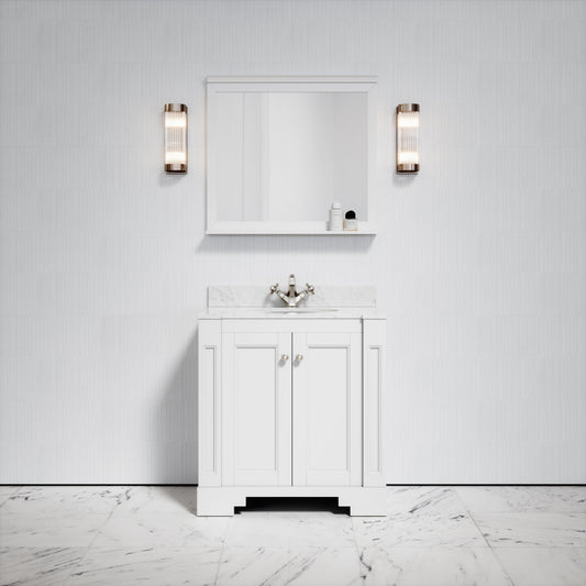Eaton Carrara Marble Floorstanding Vanity Unit (Primed White) 800mm
