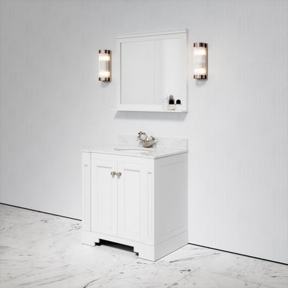 Eaton Carrara Marble Floorstanding Vanity Unit (Primed White) 800mm