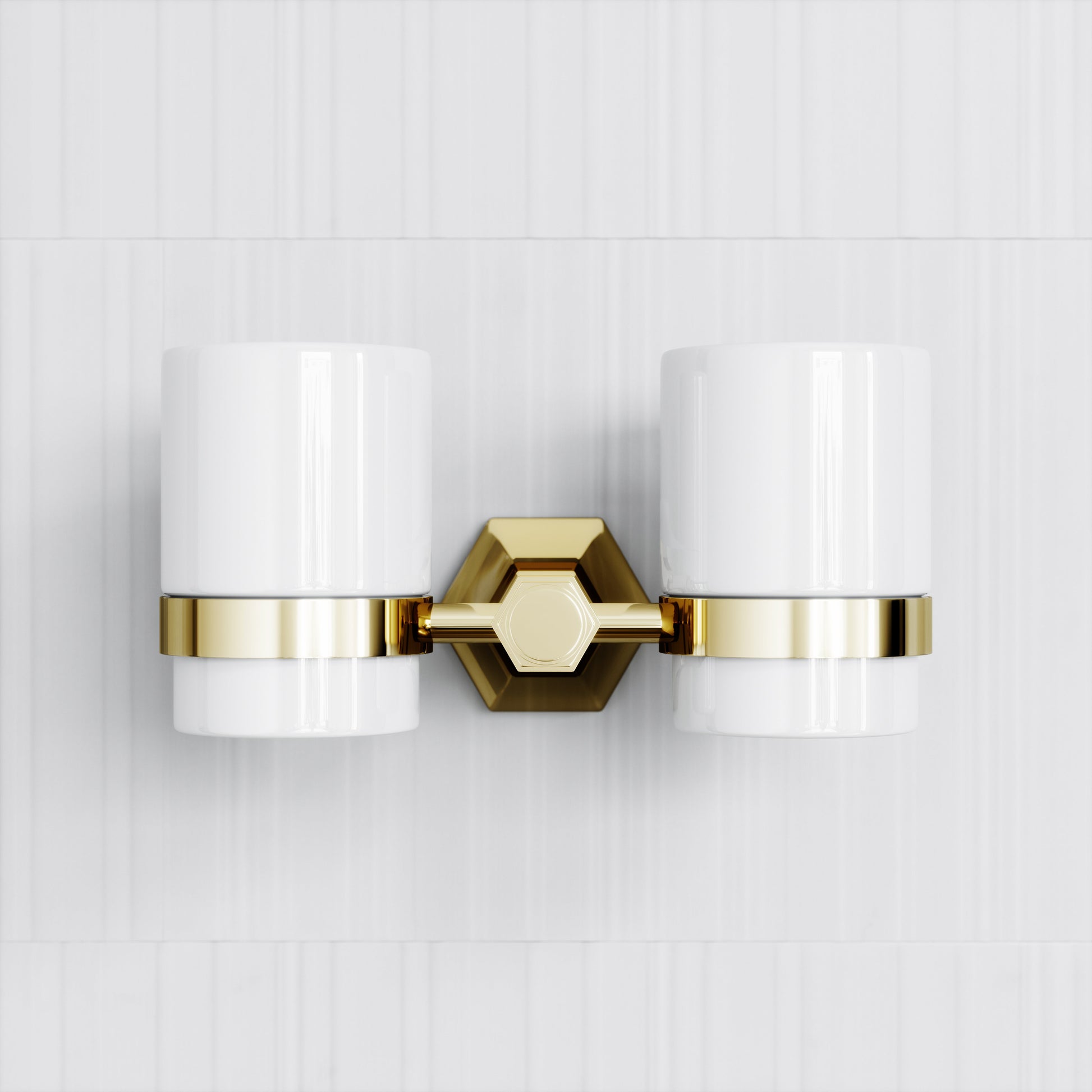 Eton Polished Brass Wall Mounted Double Tumbler