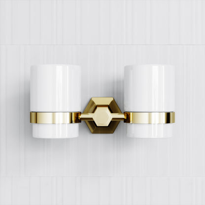 Eton Polished Brass Wall Mounted Double Tumbler