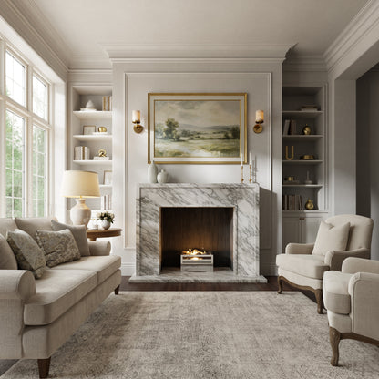 Beaumont Arabescato Honed Marble Fireplace 1600mm