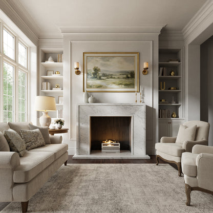 Beaumont Carrara Honed Marble Fireplace 1600mm