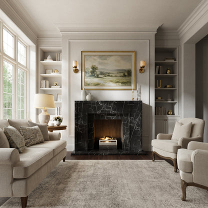 Beaumont Nero Marquina Honed Marble Fireplace 1600mm