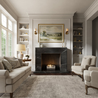 Beaumont Pietra Grey Honed Marble Fireplace 1600mm