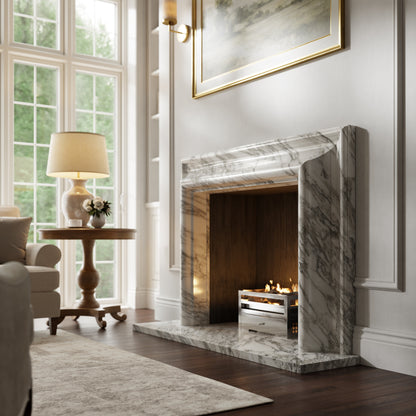 Carmina Arabescato Honed Marble Fireplace 1500mm
