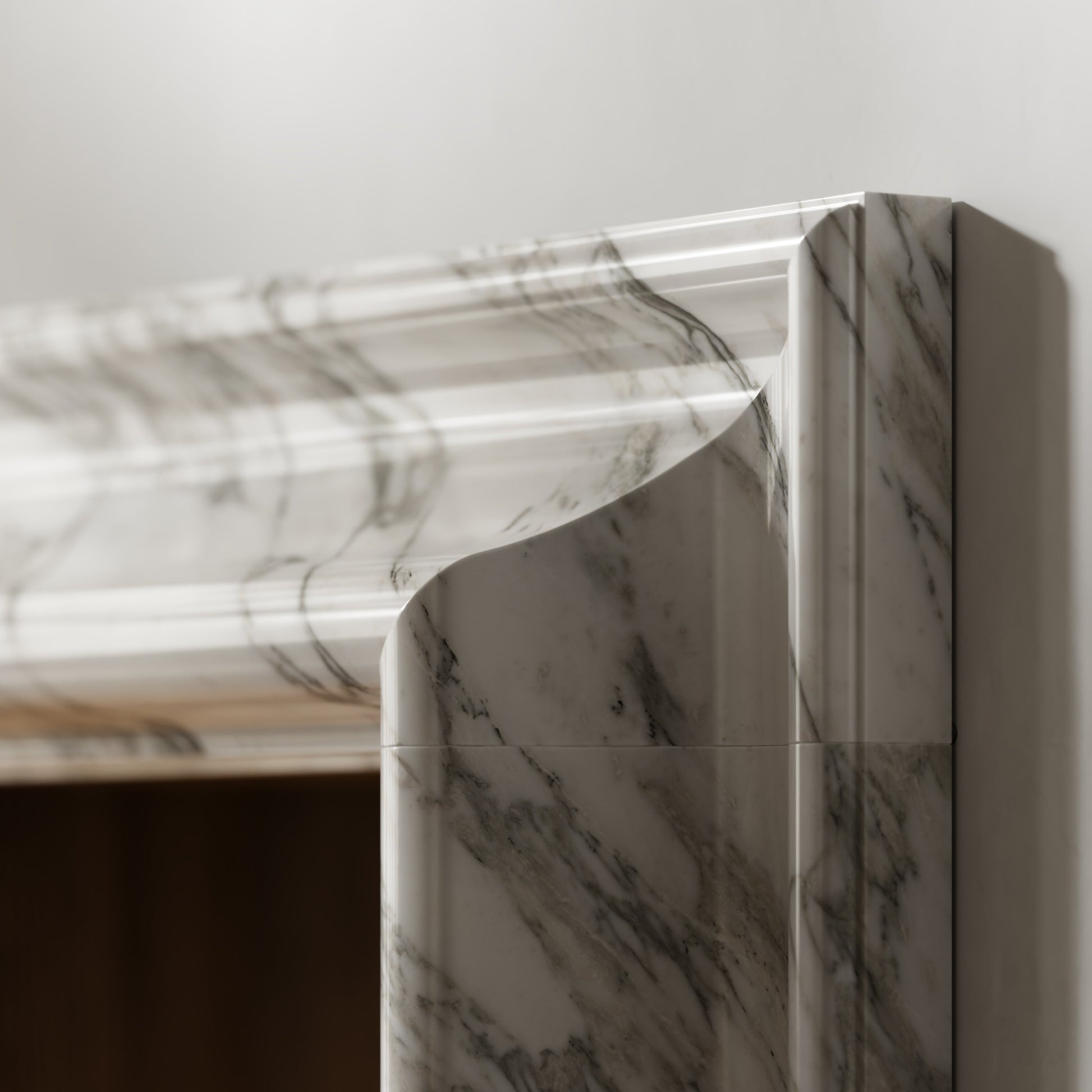 Carmina Arabescato Honed Marble Fireplace 1500mm