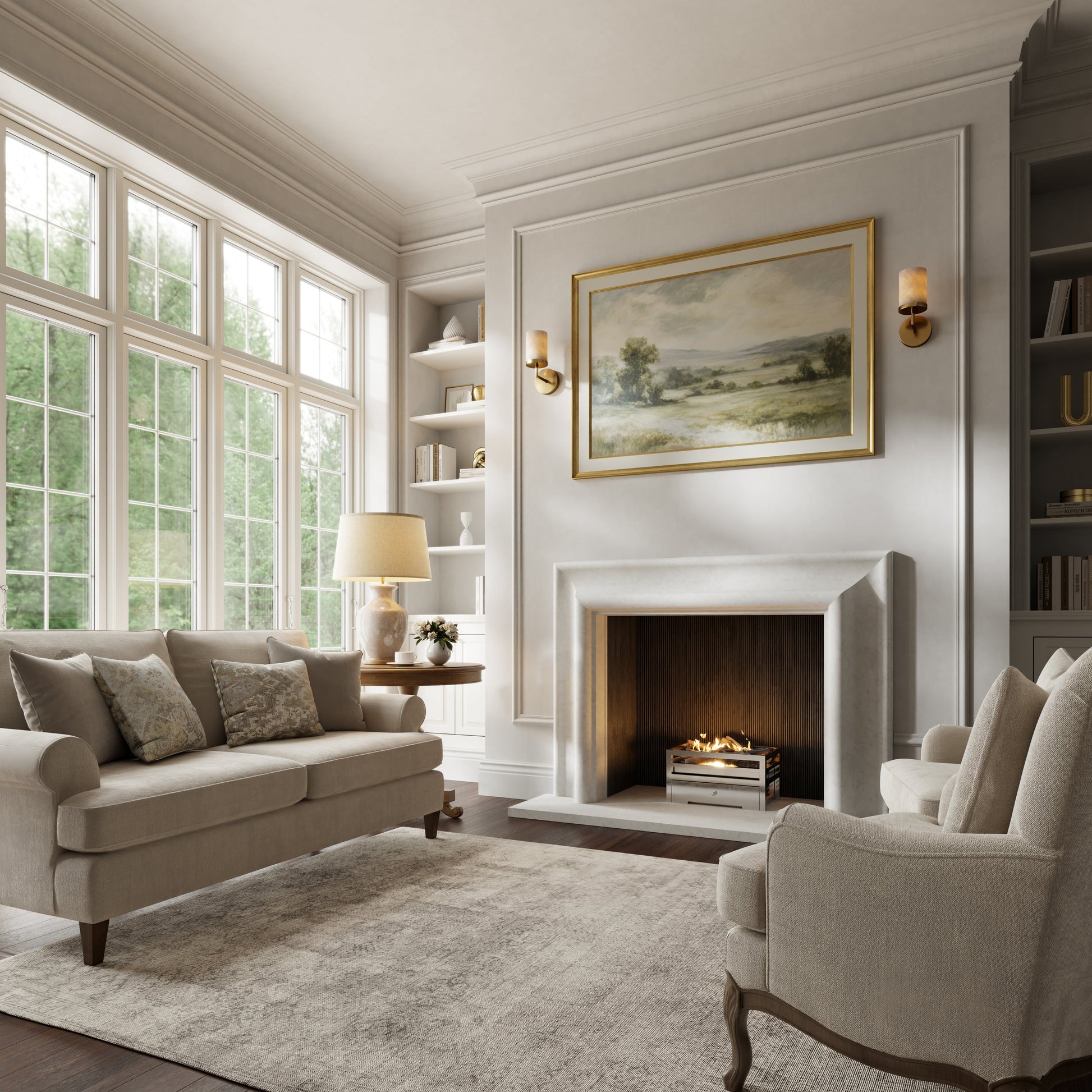 Carmina Beige Limestone Honed Marble Fireplace 1500mm