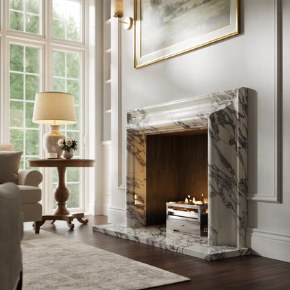 Carmina Calacatta Viola Honed Marble Fireplace 1500mm