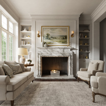 Carrington Arabescato Honed Marble Fireplace 1700mm