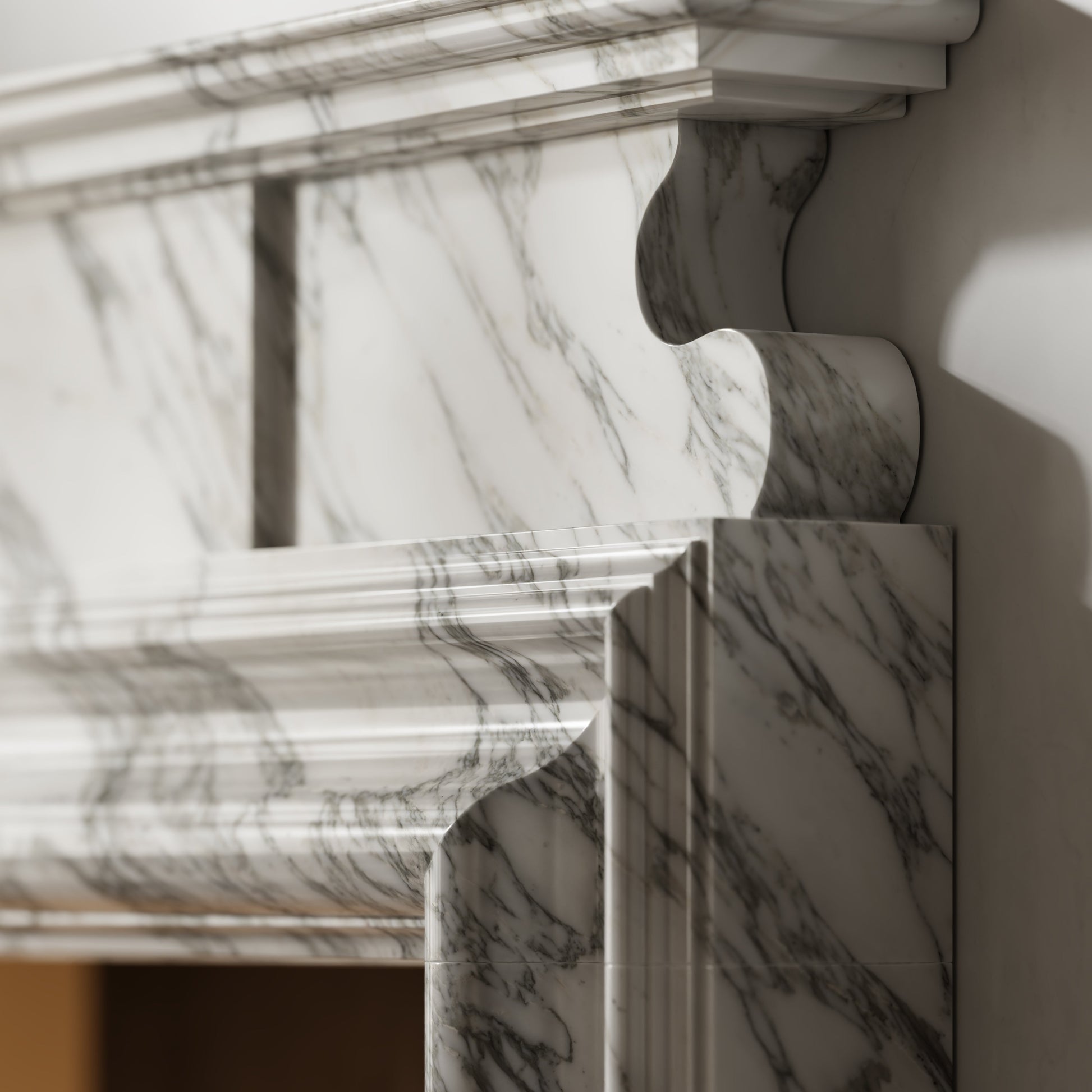 Carrington Arabescato Honed Marble Fireplace 1700mm