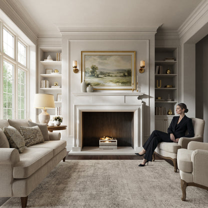 Carrington Beige Limestone Honed Marble Fireplace 1700mm
