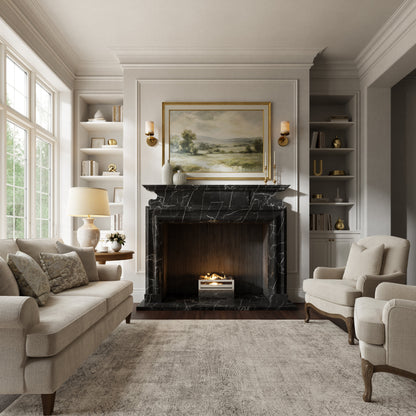 Carrington Nero Marquina Honed Marble Fireplace 1700mm