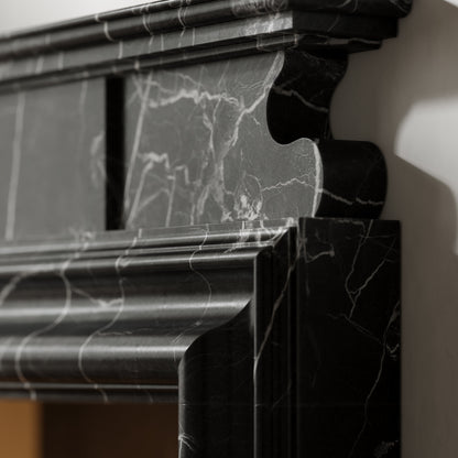 Carrington Nero Marquina Honed Marble Fireplace 1700mm