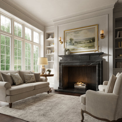 Carrington Pietra Grey Honed Marble Fireplace 1700mm