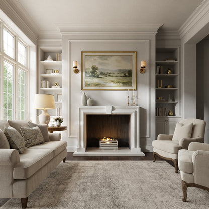 Chalis Beige Limestone Honed Marble Fireplace 1500mm