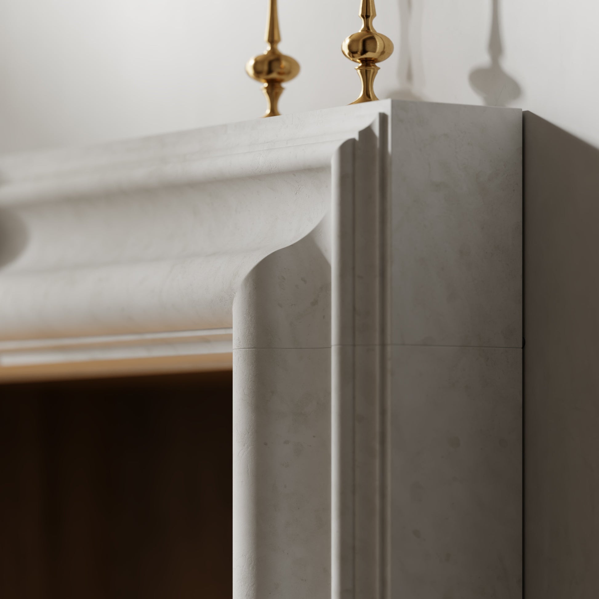 Chalis Beige Limestone Honed Marble Fireplace 1500mm