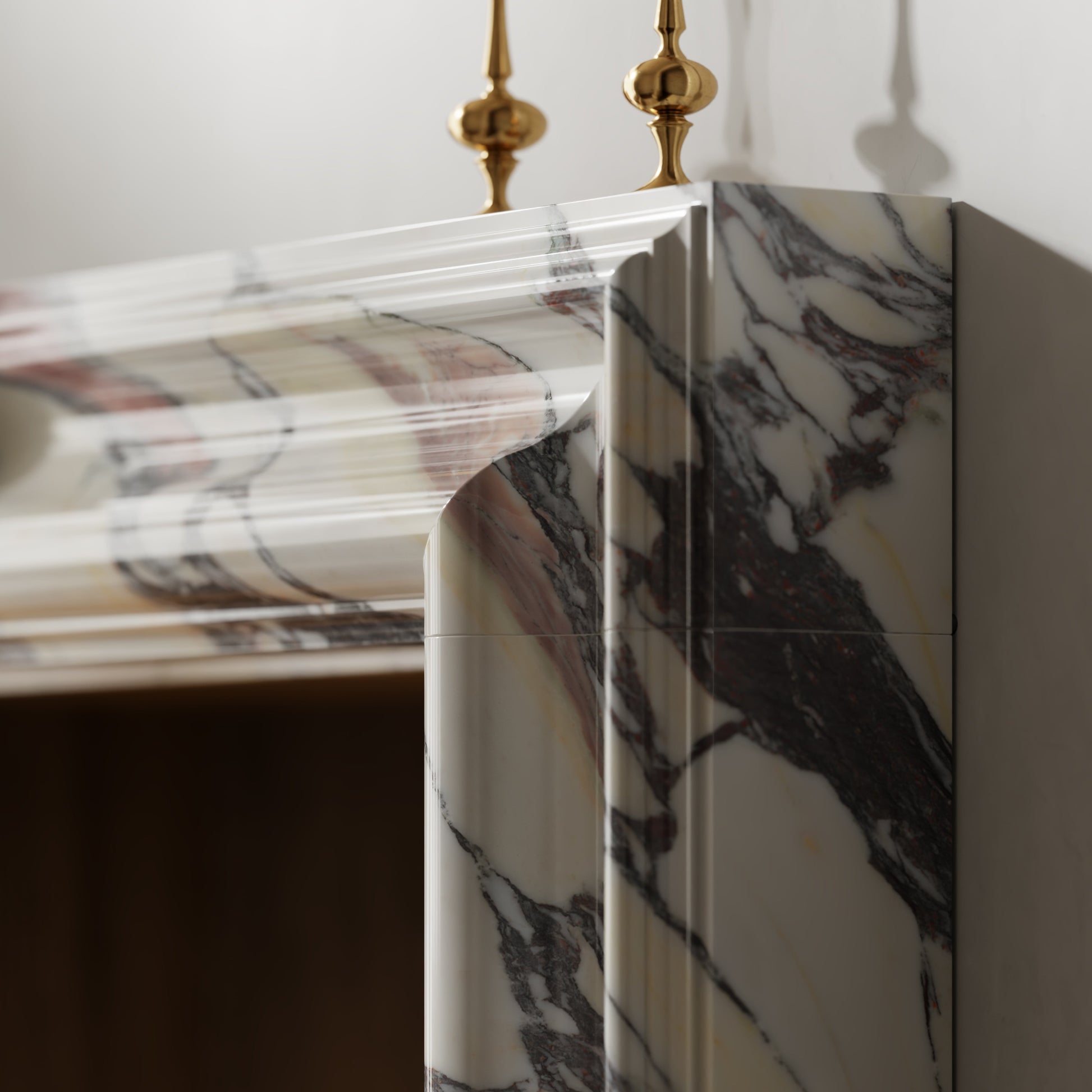 Chalis Calacatta Viola Honed Marble Fireplace 1500mm