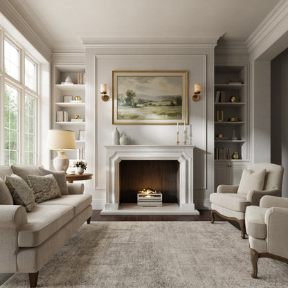 Chambord Beige Limestone Honed Marble Fireplace 1600mm