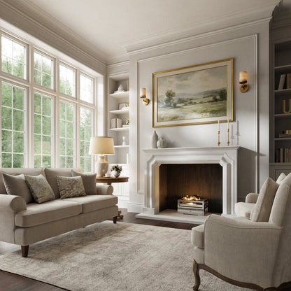 Chambord Beige Limestone Honed Marble Fireplace 1600mm