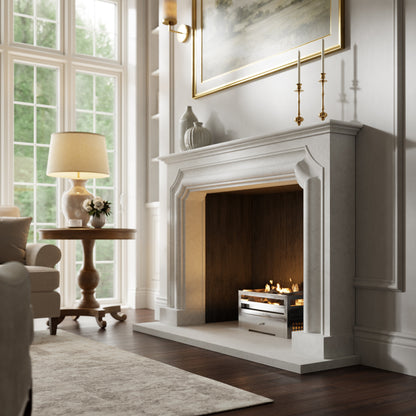 Chambord Beige Limestone Honed Marble Fireplace 1600mm