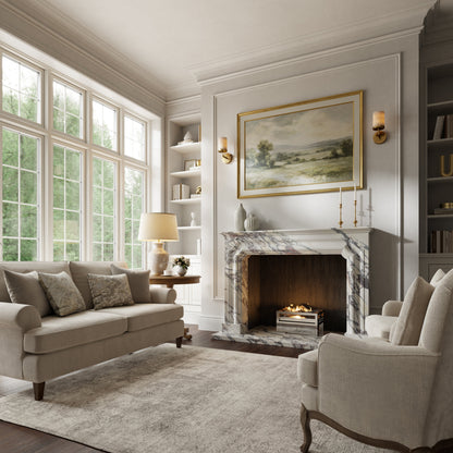 Chambord Calacatta Viola Honed Marble Fireplace 1600mm