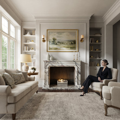 Chambord Calacatta Viola Honed Marble Fireplace 1600mm