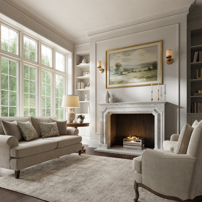 Chambord Carrara Honed Marble Fireplace 1600mm