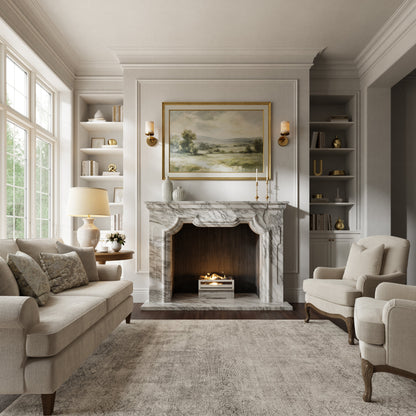 Chantilly Arabescato Honed Marble Fireplace 1720mm