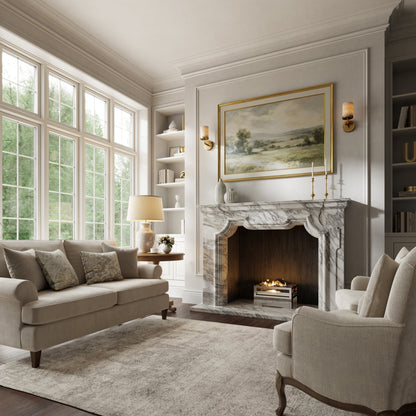 Chantilly Arabescato Honed Marble Fireplace 1720mm