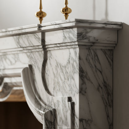 Chantilly Arabescato Honed Marble Fireplace 1720mm