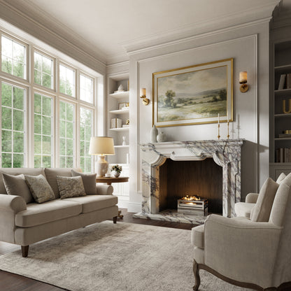 Chantilly Calacatta Viola Honed Marble Fireplace 1720mm