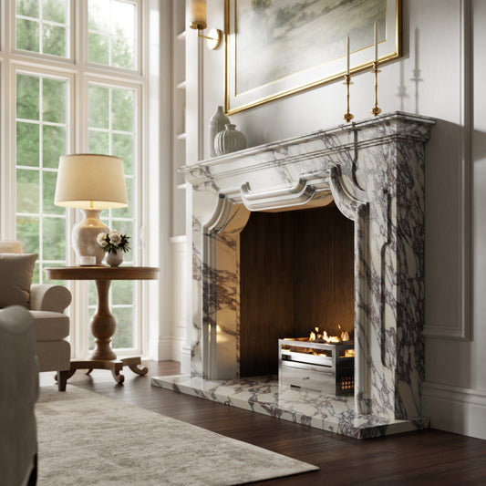 Chantilly Calacatta Viola Honed Marble Fireplace 1720mm