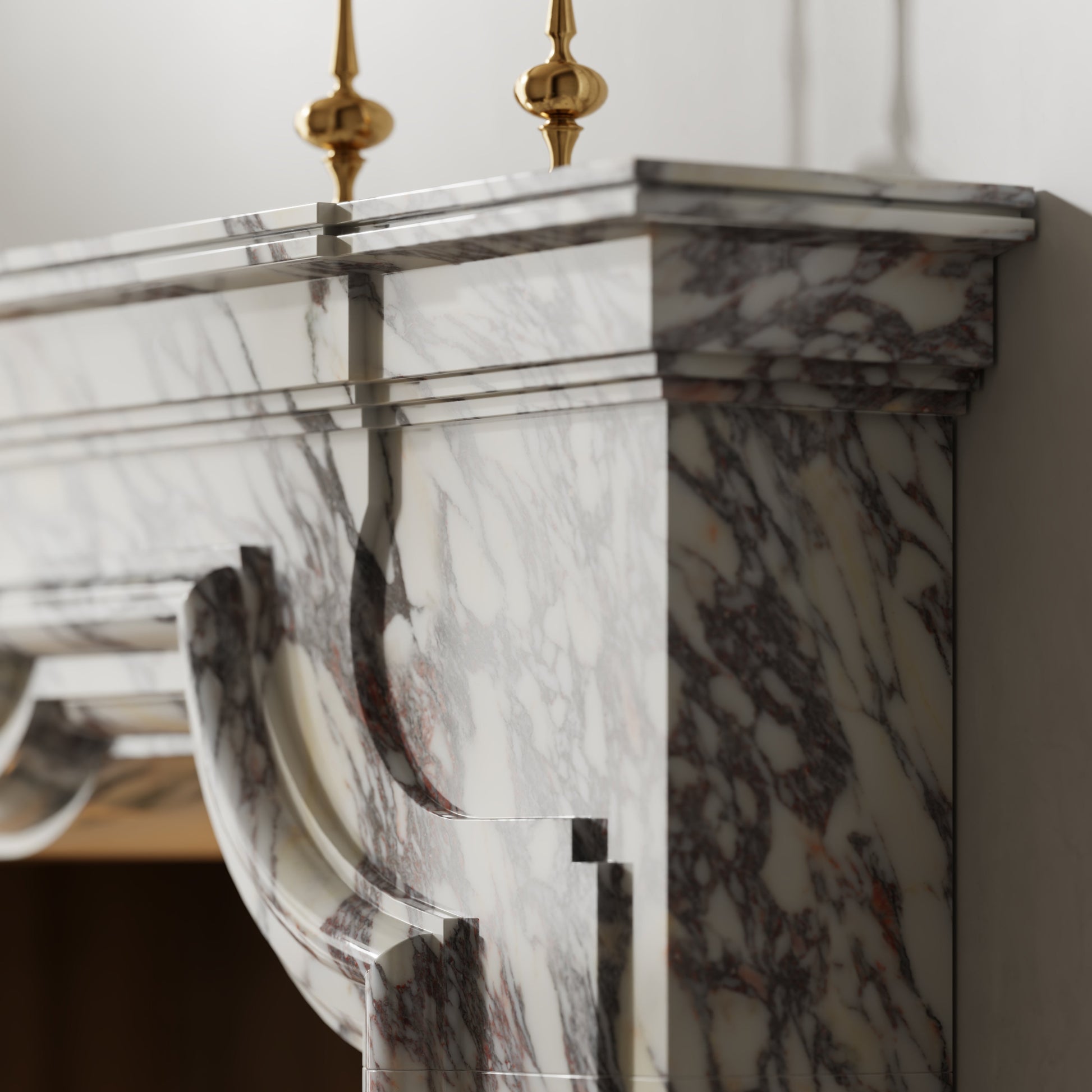 Chantilly Calacatta Viola Honed Marble Fireplace 1720mm