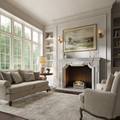 Chantilly Carrara Honed Marble Fireplace 1720mm