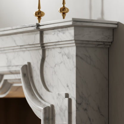 Chantilly Carrara Honed Marble Fireplace 1720mm