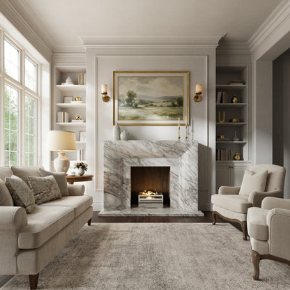 Clermont Arabescato Honed Marble Fireplace 1600mm